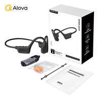 ALOVA Nouveau Produit Écouteurs Sport Sans Fil à Conduction Osseuse IPX7, Maintien Sécurisé Crochets d'Oreille, Conception Ouverte pour Cyclisme