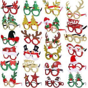 24 Piezas de Monturas de Gafas de Fiesta con Brillantina Navideña de Varios Estilos para Decoración de Fotos en Fiestas Familiares de Navidad - Product Image 2