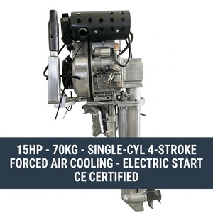 Motor fueraborda diésel de 15 HP y 4 tiempos con refrigeración por aire, bajo consumo de aceite, resistente a la corrosión, para embarcaciones de pesca y navegación marítima. - Product Image 2
