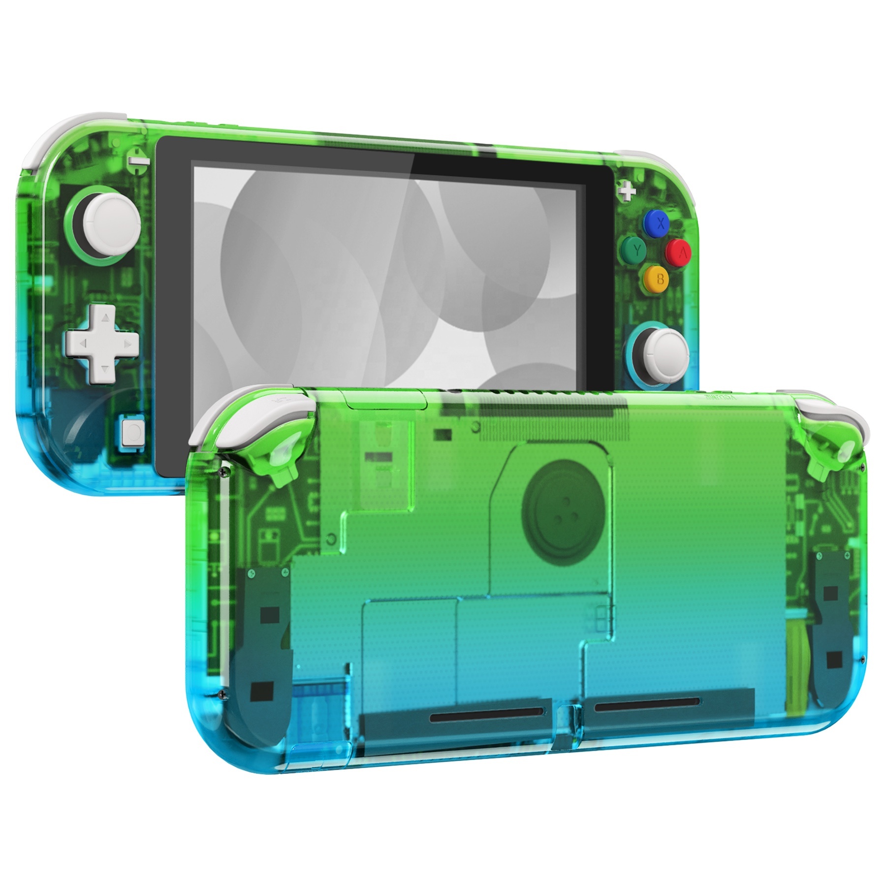 Nintendo SwitchLite用のグラデーション半透明グリーンブルーNSL 