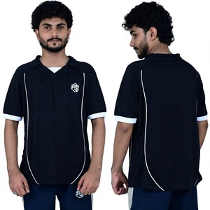 Streetwear Fashion Jersey Short Sleeves Custom logo Contrasting Piping Reflective logo at Front Oversized <b>Tshirt</b> Men's T-shirts - Product Image 1