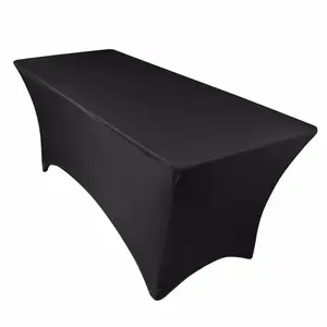 Couverture de Table en Spandex extensible de 6 pieds pour Tables pliantes Standard-protecteur de nappe universel rectangulaire pour mariage