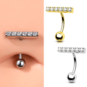 توبوش رائجة للخطوبة والزفاف كريستال السرة التنين مخلب إعداد بطن أنيق ، 316L الجراحية الفولاذ المقاوم للصدأ - Product Image 6