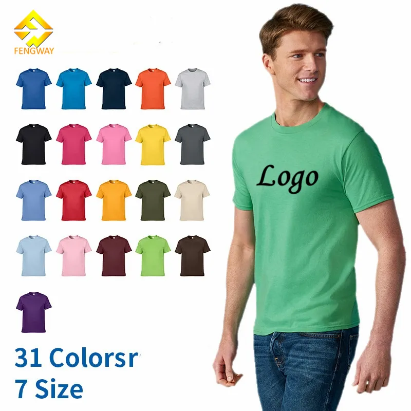 Fengway 2023 yüksek kalite moda unisex T Shirt özel Logo düz % 100% pamuk erkek t-shirt tee