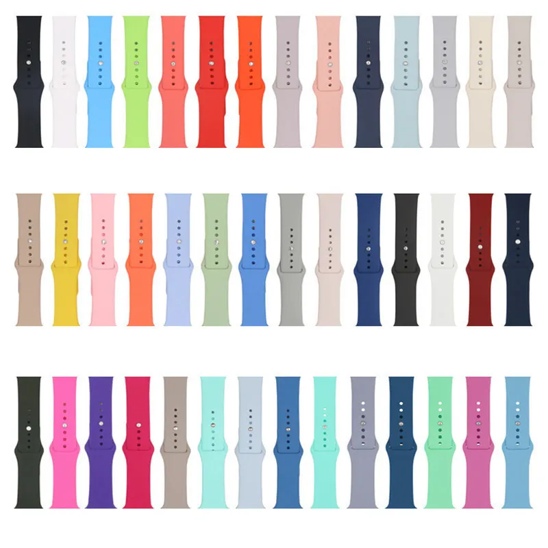 Wholesale Silicone Smart Watch Strap For Apple Watch Series SE 7 6 5 4 3 Sport Band 45mm 41mm 44mm 40mm 42mm 38mm Strap Belt