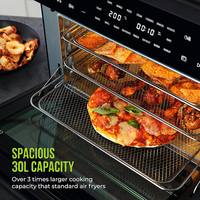 Horno Freidora de Aire con Asador 30L Gran Capacidad Convección Súper Rápida Función de Deshidratación Doble Configuración de Cocción Eléctrico Caliente para el Hogar