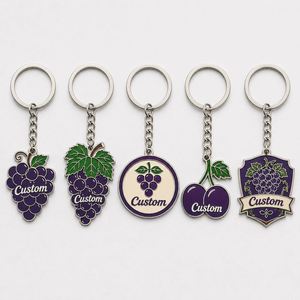 Porte-clés personnalisés en gros en forme de raisin frais, avec logo pour magasin de fruits et supermarché, pour promotion - Product Image 1