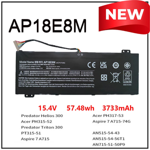 แบตเตอรี่แล็ปท็อป 3733mAh รุ่น AP18E8M สำหรับ Acer Nitro 5 AN515-54 AN515-55 AN517-51 7 AN715-51 Aspire 7 A715-74 A715-74G ซีรีส์ AP18E7M - Product Image 2