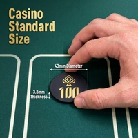 Jetons de poker en céramique 12g 43mm, poids standard casino, imperméables, résistants aux rayures, non toxiques, écologiques, ne se décolorent pas