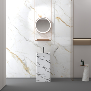 Vasque autoportante carrée en surface solide pour salles de bain (vente en gros) - Product Image 5