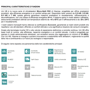 Aire Acondicionado Split de Pared de 12000 BTU HB25XU0AG con WiFi, Eficiencia Energética A++, Refrigerante R32, Uso Doméstico, Modo de Reposo - Product Image 2