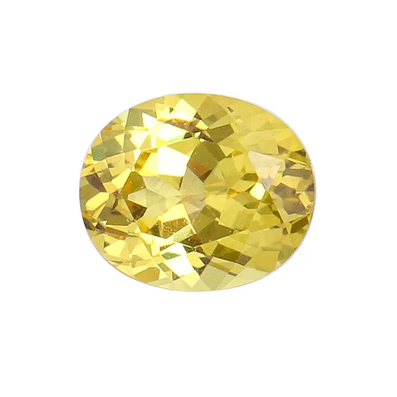 Manik-manik Batu Permata Lab Tumbuh Batu Permata Oval Potong Kuning Batu Permata Longgar Berlian untuk Membuat Perhiasan