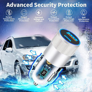 Venta al por mayor personalizado cargador de coche adaptador <span class=keywords><strong>Usb</strong></span> <span class=keywords><strong>C</strong></span> 3.1A Carga inteligente PD <span class=keywords><strong>C</strong></span> + <span class=keywords><strong>USB</strong></span> portátil teléfono móvil cargador de coche - Product Image 6