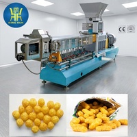 Ligne de production de snacks soufflés à double vis pour maïs, fabricant de machines extrudeuses de snacks sains à base de farine de blé de haute qualité