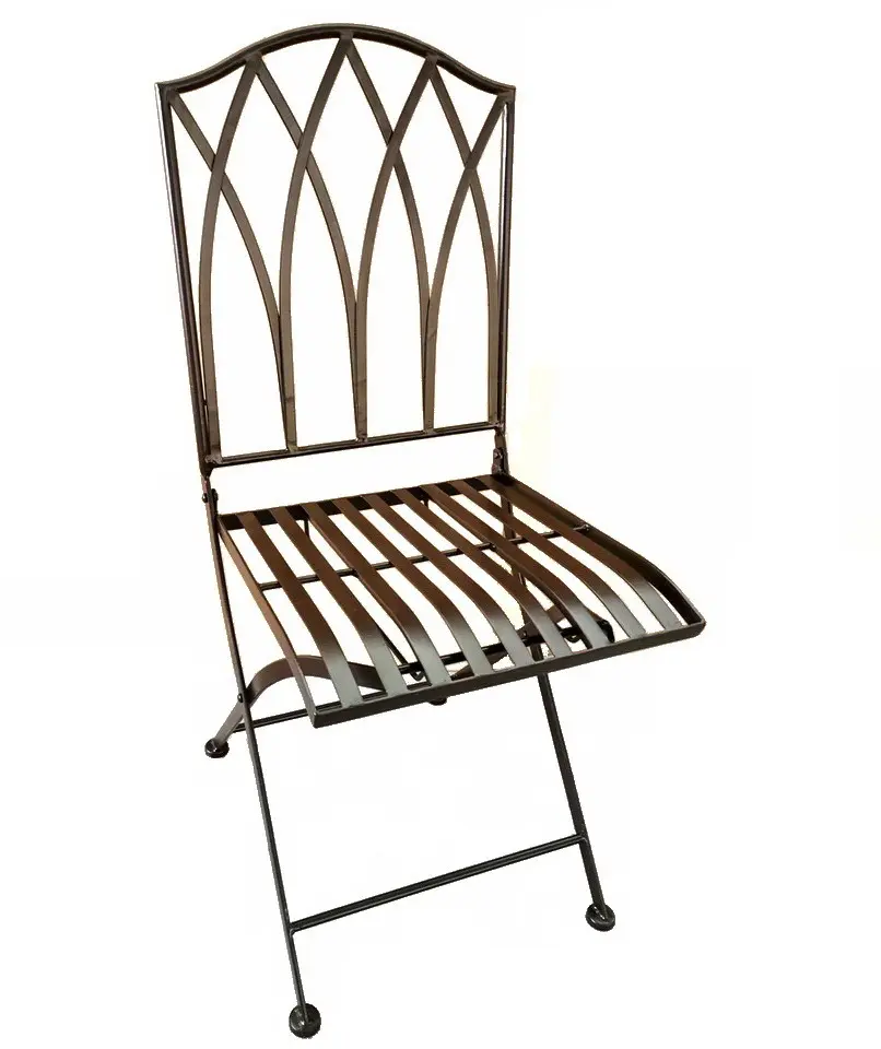 Chaises d'extérieur pliables en fer forgé et métal, pour jardin, bistrot