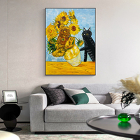 Vente en gros de peintures murales impressionnistes abstraites modernes personnalisées sur une grande toile peinte à la main avec des fleurs Dafen Reproduction Picasso