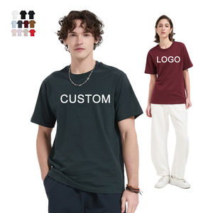 High Quality 100% Cotton Wholesale Loose Tshirt Custom Printing Logo T-shirt Blank Heavyweight 230GSM Drop Shoulder T Shirt Men - Product Image 1