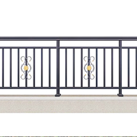 Modèle 3D de clôture 3D de jardin avec revêtement en poudre noir de type chinois, cadre métallique de clôture à lame verticale en aluminium