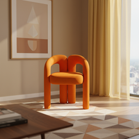 Chaise de salle à manger en cuir PU de luxe nordique, design moderne en velours crème, durable, pour salon et salle à manger