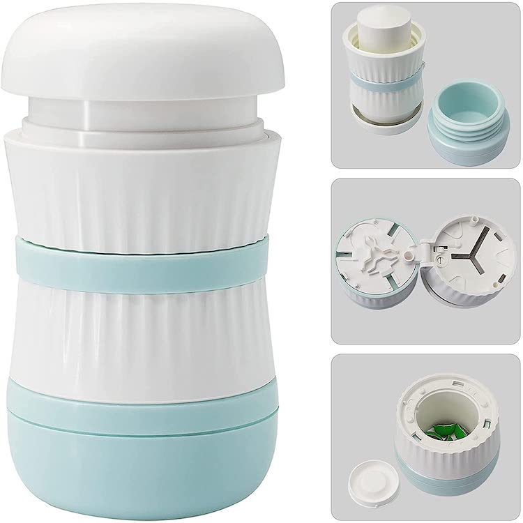 Portable 3 in 1 Powder Tablet Grinder Powder Pill Cutter Outdoor Pill Case Medicine Splitter Box Storage Crusher