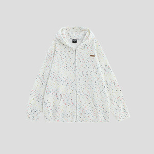 Felpa con cappuccio da <span class=keywords><strong>donna</strong></span> taglie forti con zip, tinta unita, modello Santos, giacca casual oversize di design - Product Image 4