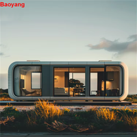 Villa de bureau préfabriquée portable 20ft 40ft, conteneur-capsule spatiale verte personnalisée, cabine-pod, maison de luxe