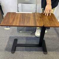 Bureau d'appoint électrique en métal réglable en hauteur, pliable, avec étagère latérale et support pour tablette, idéal pour le télétravail