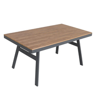 Meubles de salon de patio en aluminium durable, canapé, ensemble sectionnel de jardin en bois de teck de luxe, grands fauteuils imperméables pour parc