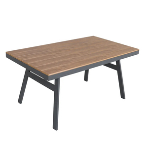 Durable aluminio al aire libre Patio salón sofá muebles de lujo de madera de teca jardín seccional conjunto grandes sillones impermeables para Parque - Product Image 6