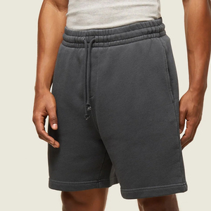Shorts décontractés en toile gris foncé pour homme avec cordon de serrage à la taille, poches respirantes, cargo, été, extérieur, usage quotidien - Product Image 1