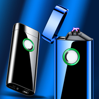 Briquet USB rechargeable TYPE C en gros avec logo intelligent, grand arc électronique pour cigarettes, idéal pour les cadeaux promotionnels personnalisés avec affichage de puissance