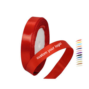 Ruban en satin à bords métalliques pour décoration de Noël, mariage, cadeaux, artisanat, festivals, avec impression de logo personnalisé - Product Image 1