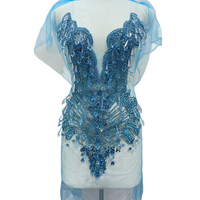 Nouvelle Grande Applique de Robe en Strass et Pierres de Cristal pour Robe de Mariée, Robe de Soirée de Mariage et Robe de Danse