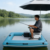 Plateforme de pêche gonflable pour sports nautiques en plein air, style clôture, en PVC de 0,9 mm d'épaisseur, radeau gonflable pour la pêche à la ligne