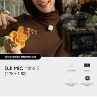 Microphone Lavalier sans Fil Mic Mini 2, 2 Émetteurs + 1 Récepteur, Réduction de Bruit, Micro Cravate à Clip pour Vlog, Diffusion en Direct, Téléphone et Appareil Photo