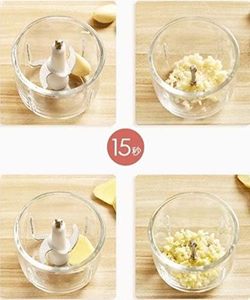 <b>Mini</b> Portable Electric Baby Food Maker <b>Grinder</b> 300ML Capacity Touch Control Blender Mixer Vegetable Fruit Garlic Salad Stainless - Product Image 3