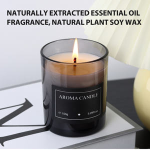 Bộ nến thơm cao cấp gia dụng, nhãn hiệu riêng, logo tùy chỉnh, trị liệu hương thơm, 150G, sáp đậu nành, lọ thủy tinh, kèm hộp quà tặng - Product Image 3