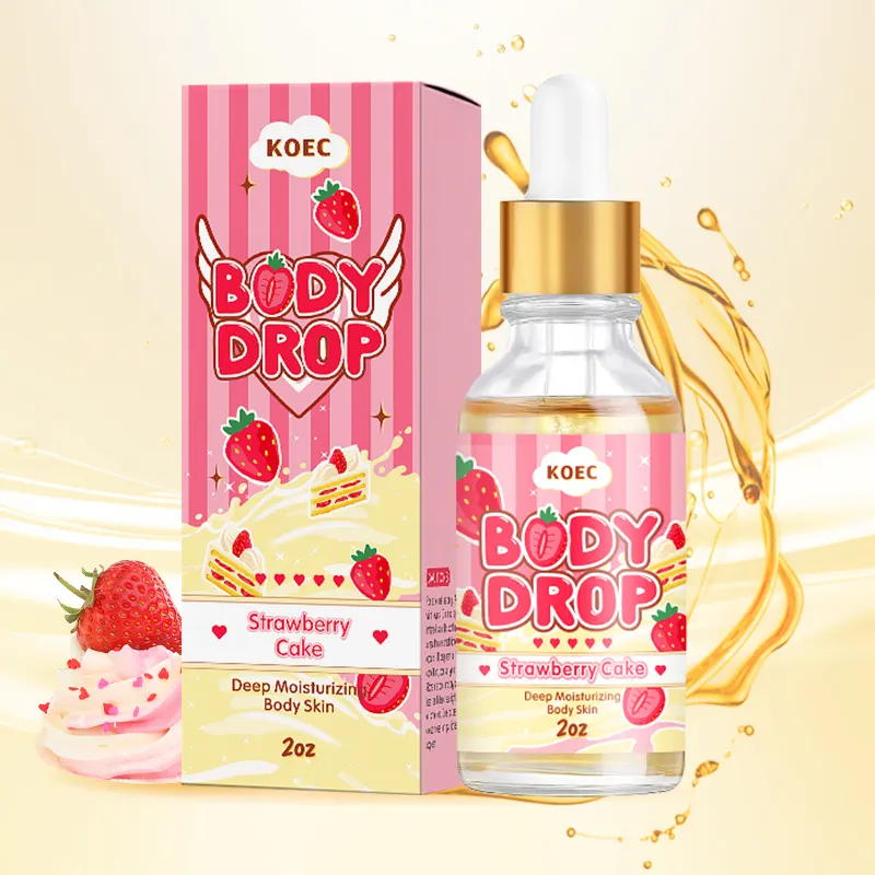 KOEC Strawberry Body Juice Oil Wholesale Moisturizing Firming Pure Essential Oil for Face&Body Massage Nourishing Peach Body Oil