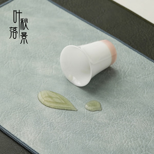 Chinese Style Leather Tea Mat Double Sided Waterproof Heat Insulating Table Runner For Home Use - Product Image 3
