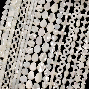 Hạt Vỏ Cây Lau Nhà Ngọc Trai Màu Trắng Tự Nhiên Vòng Trăng Sao Hạt Rời Trái Tim Để Làm Trang Sức Nguyên Liệu Tự Làm Vòng Tay Vòng Cổ - Product Image 3