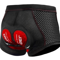 Short de cyclisme VTT rembourré en gel 5D antichoc, antidérapant, respirant, à séchage rapide, en maille rouge épaissie