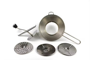 Moulin à aliments manuel en acier inoxydable pour cuisine, avec 3 disques interchangeables, hachoir à légumes - Product Image 4