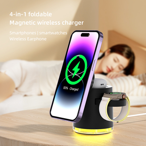 Base de Carga Inalámbrica <span class=keywords><strong>3</strong></span> en 1 para el Hogar, Oficina, Mesita de Noche, Carga de Teléfono, Reloj y Auriculares, Proveedor OEM ODM - Product Image 5