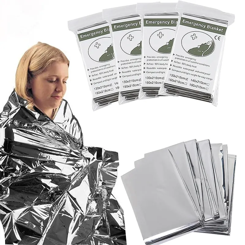 PERTOLONGAN PERTAMA alumunium Foil tubuh panas tahan air darurat termal selimut keselamatan luar ruangan