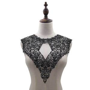 Dentelle Guipure Noire Venise à Col Papillon avec Applique Broderie pour Vêtements et Fournitures de <span class=keywords><strong>Couture</strong></span> L12 - Product Image 1
