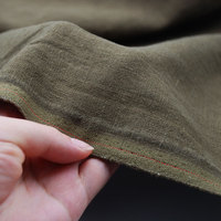 Tissu uni teint naturel épais 305 g/m² en lin pur 100 % lourd pour confection de pantalons et de costumes