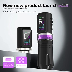 เครื่องสักไร้สาย 2200mAh ปรับระยะชักได้ 2.3-4.5 มม. ปากกาโรตารี่สำหรับสักถาวร - Product Image 3