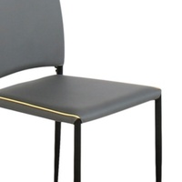 Chaise de salle à manger moderne à dossier haut en tissu, beige, blanc, marron, rose, gris, or, noir, métal en acier inoxydable, cuir PU