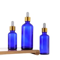 MUBBP Vente en gros Flacon compte-gouttes en verre bleu Huile essentielle avec compte-gouttes 5ml 10ml 15ml 20ml 30ml 50ml 100ml Emballage en verre