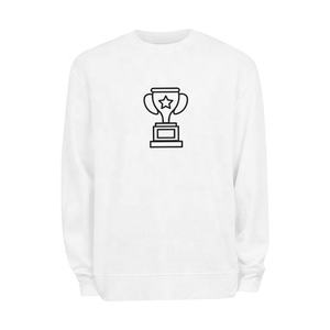 Sudadera blanca para hombre Trophy Print Pullover Fleece Casual Streetwear OEM ODM Venta al por mayor - Product Image 1